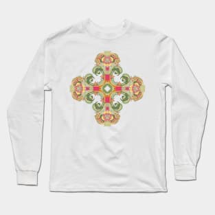 Retro '60s Pattern Cross Long Sleeve T-Shirt